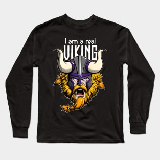 Angry Viking Head for Nordic Warrior Lovers Long Sleeve T-Shirt